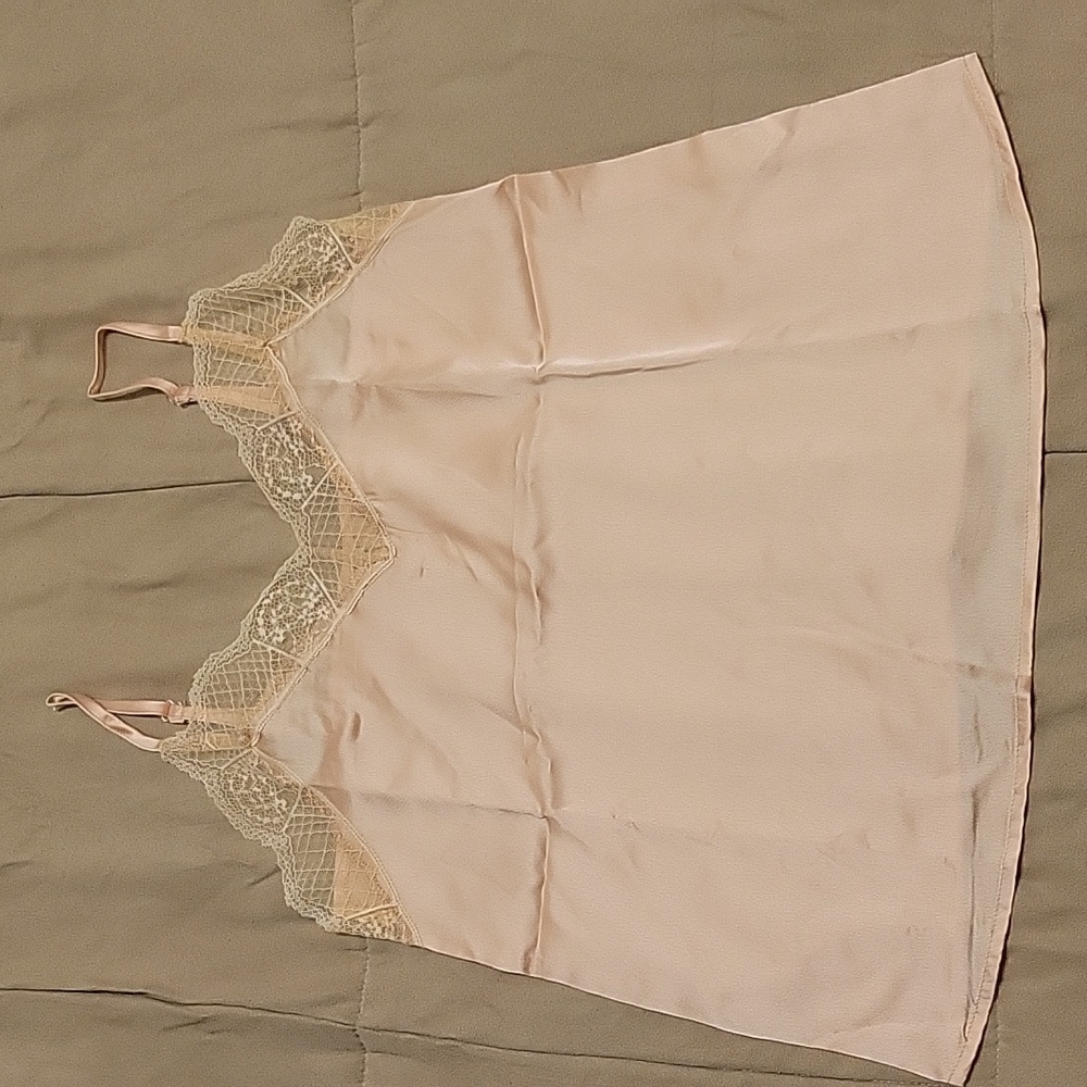 NWOT Silky Camisole with Lace-detail - Size Small - Pink/Peach color
